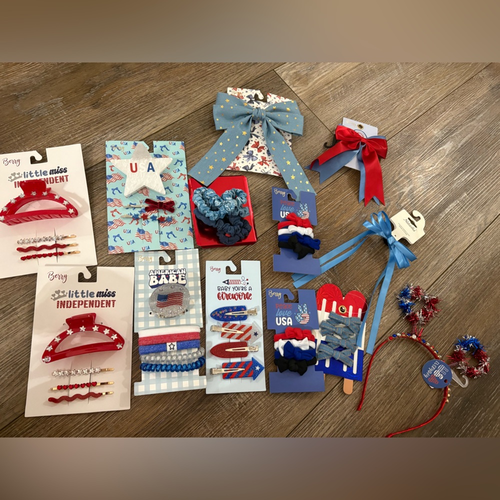 Patriotic Hair Accessorie bundle GOD BLESS AMERICA 
New with tags Nordstrom